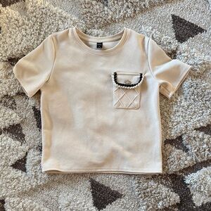 Elegant Cream Short Sleeve Women's Top